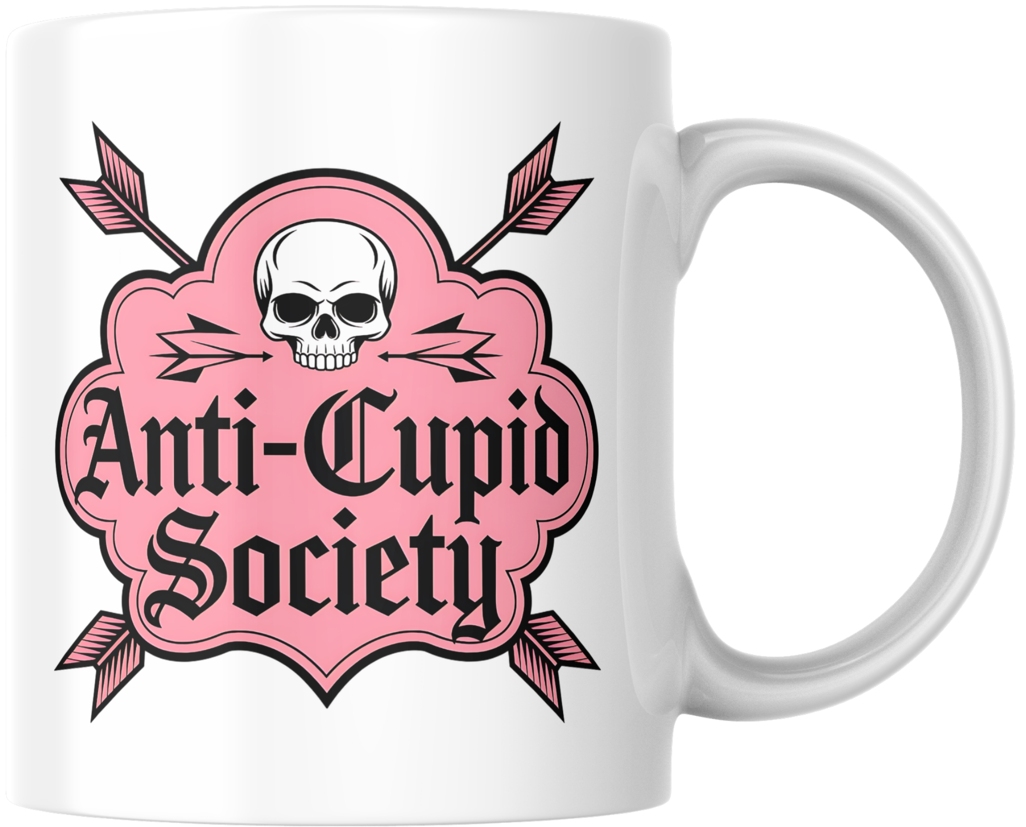 "Anti-Cupid Society" Anti-Valentine's Day Mug