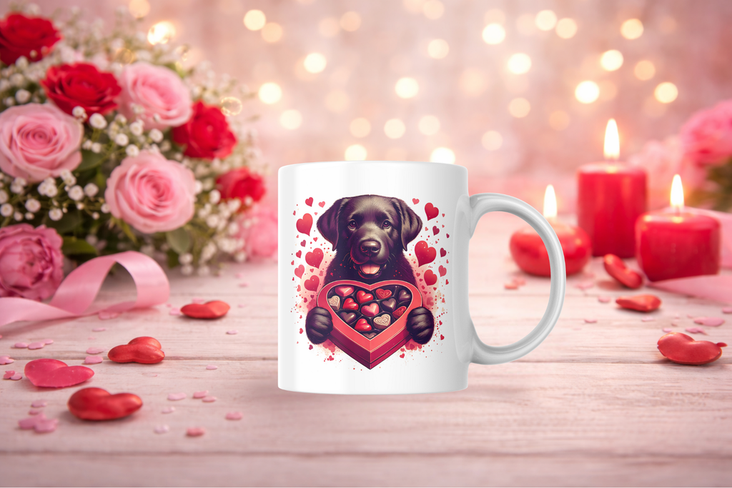 Black Labrador Valentine's Mug