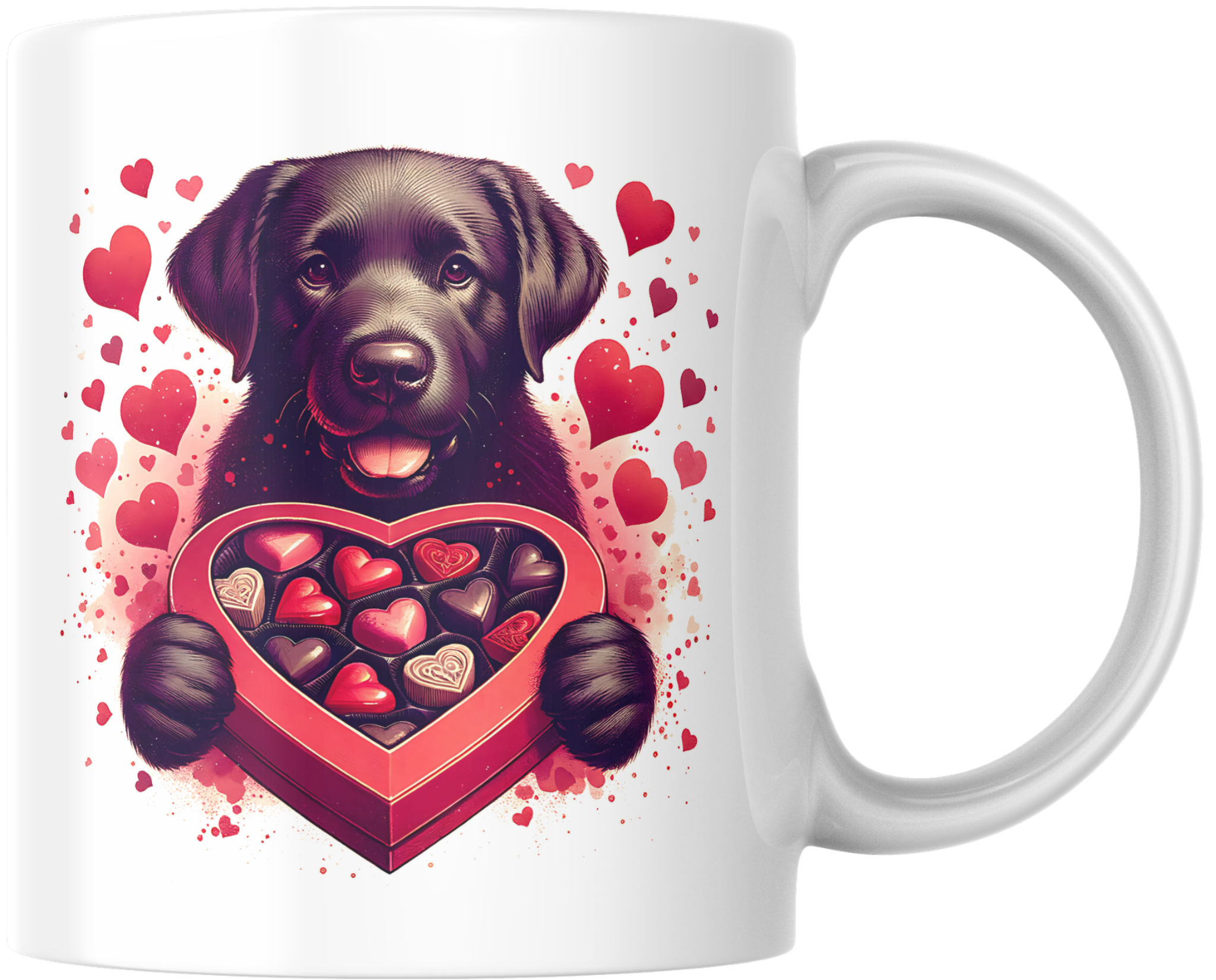 Black Labrador Valentine's Mug