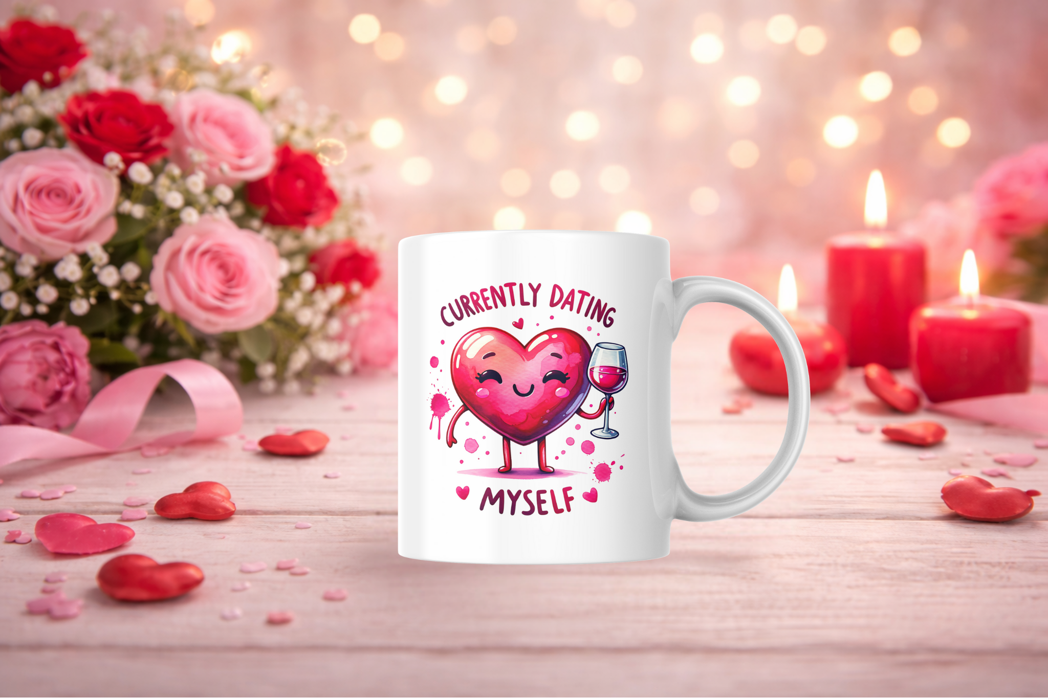 "Currently Dating Myself" Funny Valentine's Mug
