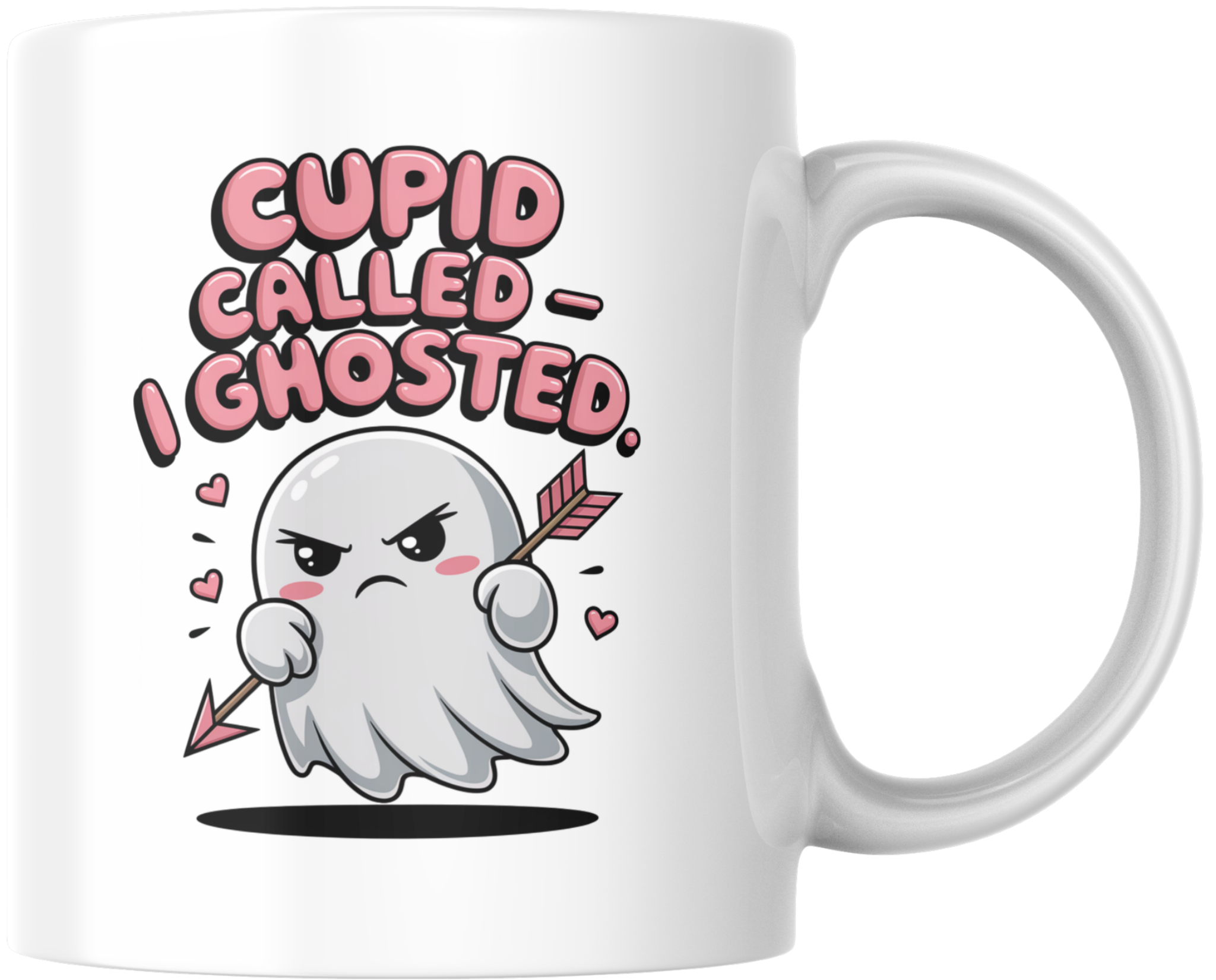 "Cupid Called - I Ghosted" Funny Valentine's Mug
