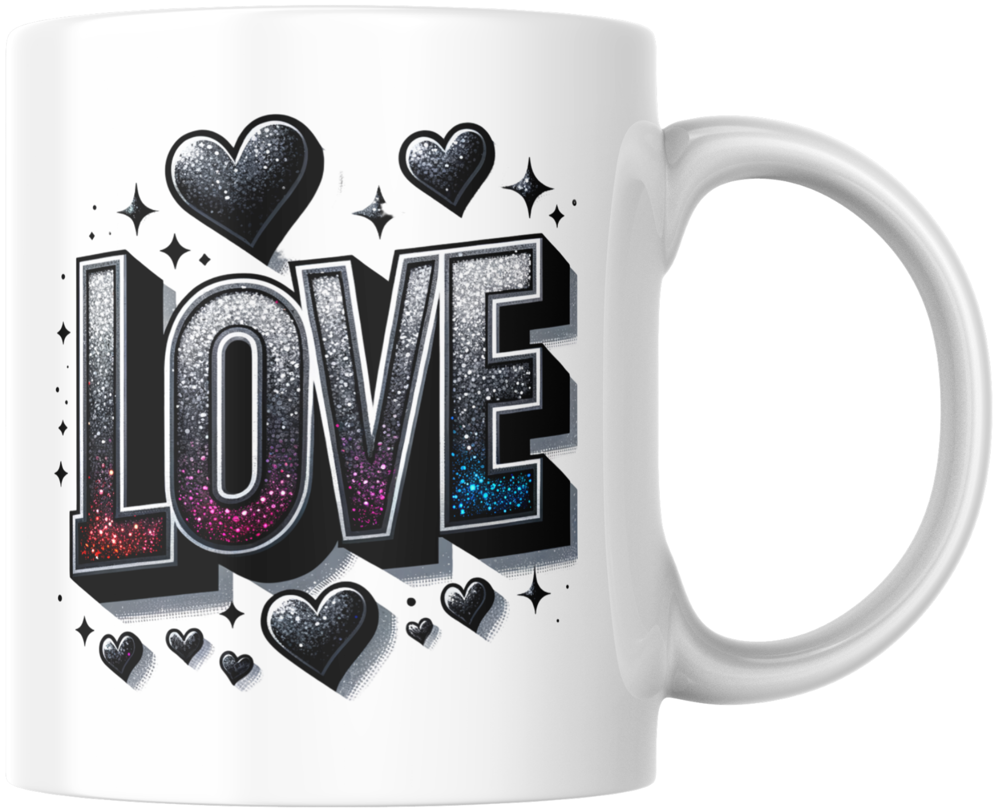 Modern Glitter "LOVE" Valentine’s Mug