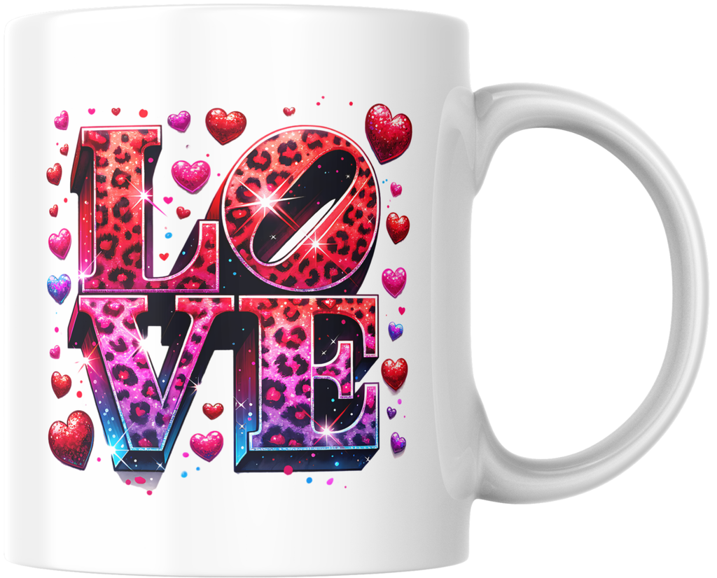 Pink Leopard Print "LOVE" Valentine’s Mug