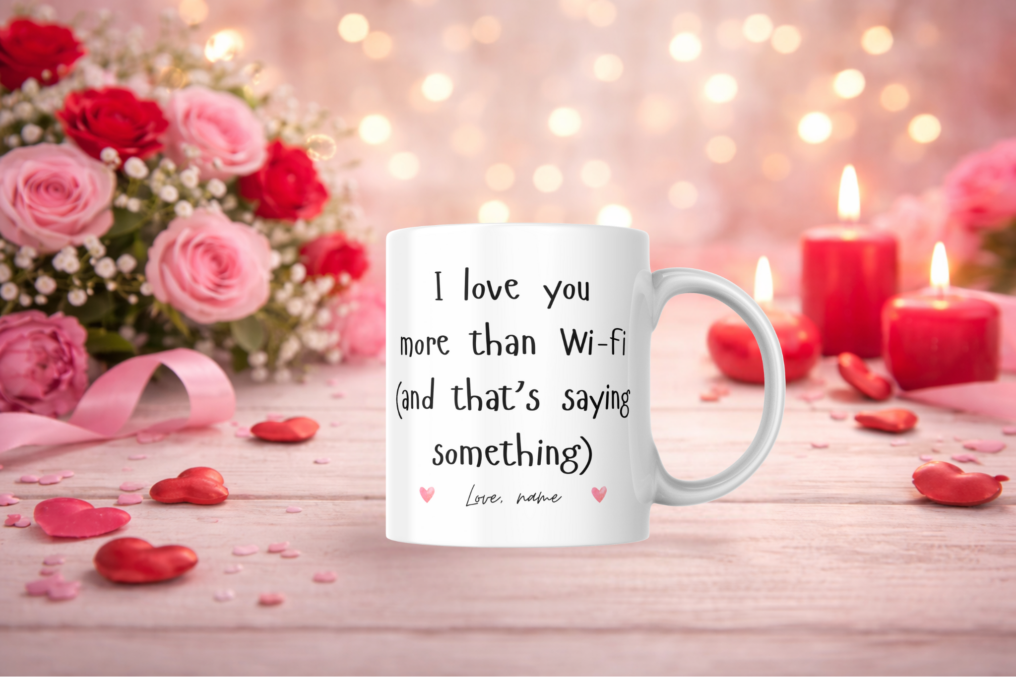 Personalised "I Love You More Than Wi-Fi" Mug