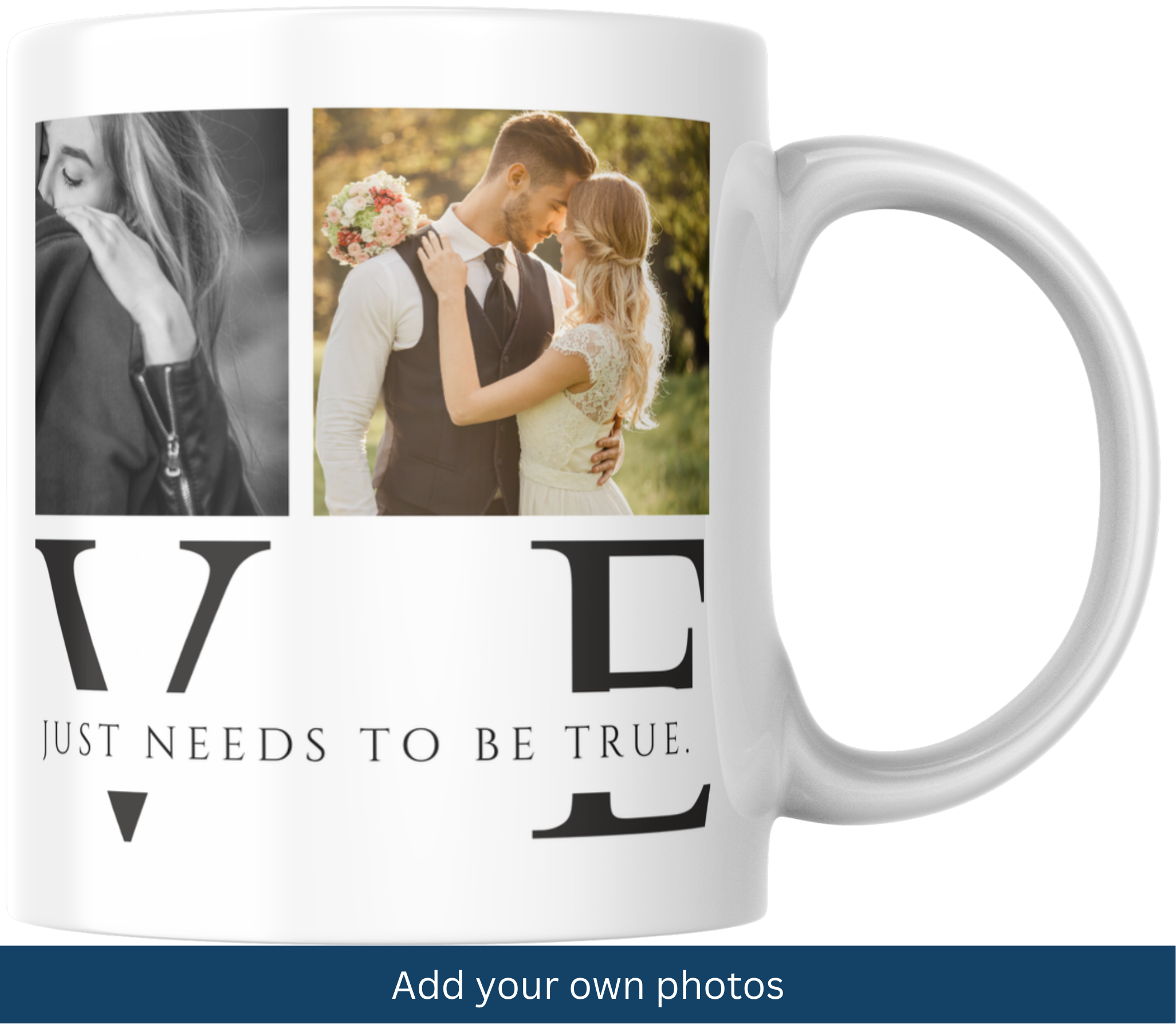 Custom Photo "Love Doesn't Need to be Perfect" Mug